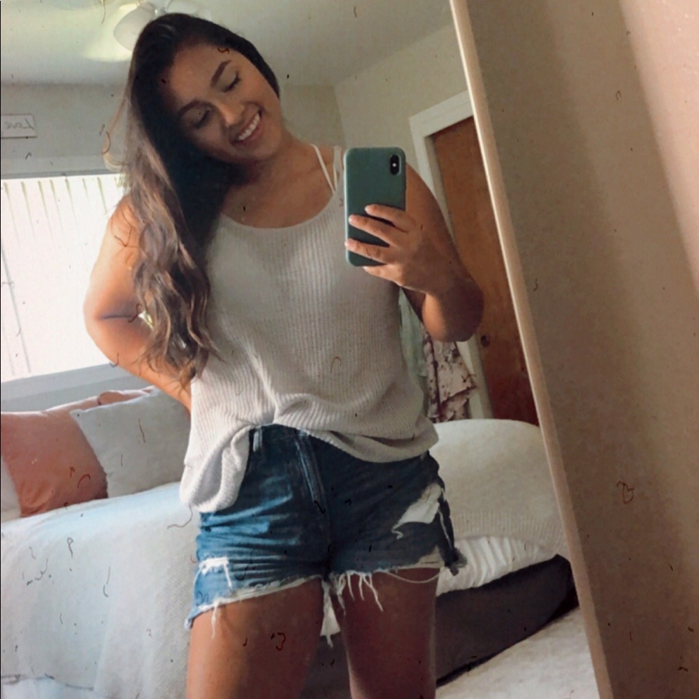 Grey knit tank